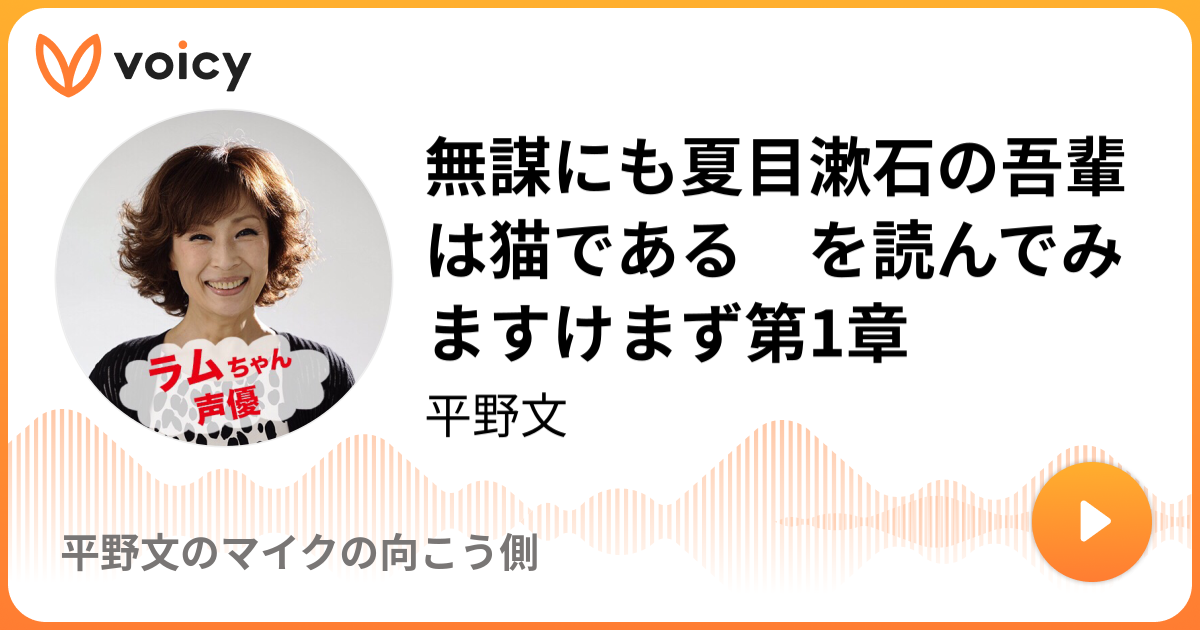 無謀にも夏目漱石の吾輩は猫である を読んでみますけまず第1章 5 23放送 Voicy ボイシー 今日を彩るボイスメディア